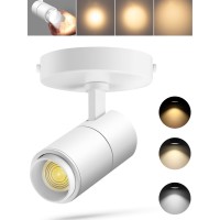 Vanoopee 3Color Zoomable Ceiling Spot Lights Indoor Flush Mount Adjustable Led Ceiling Spotlight Directional Ceiling Light Fixt