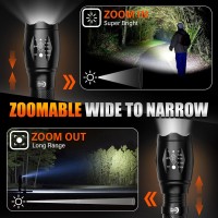 Dream Master 2 Pack Led Flashlights High Lumens With 6 Aaa Batteries 5 Modes Mini Waterproof Tactical Bright Flashlight For Cam