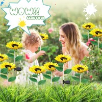 Tynled 6 Pack Sunflower Solar Garden Lights Outdoor Solar Flowers Outdoor Waterproof Solar Garden Decor For Outside Patio Yard