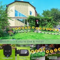 Tynled 6 Pack Sunflower Solar Garden Lights Outdoor Solar Flowers Outdoor Waterproof Solar Garden Decor For Outside Patio Yard