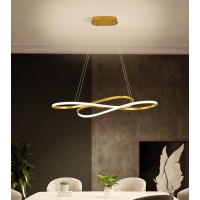 Dzqh-Qin Led Pendant Lights For Dining Room Kitchen Over Island Hanging Lighting, Modern S Styl Design Hanging Lamps Living Room Dining Table Chandelier (Gold)