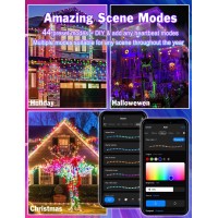 Dotwayaw Smart Christmas Lights 75Ft 200 Leds Smart Lights Segmented Led App Control With 44 Modes Million Colors Led Christmas Lights Indoor And Outdoor Lighting Decoration Ip65 Waterproof (2.4Hz)