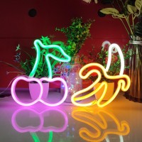 Jywj Cherry Neon Sign Usb Or 3Aa Battery Powered Neon Light Led Table Decoration Bedroom Wall Decoration Birthday Gift Wedding