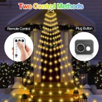 Amipepe Christmas Decorations Star Lights Outdoor, 11.48Ft 350 Led Waterfall Tree Lights With 8 Modes Timer Remote Plug In Christmas Lights For Indoor Yard Patio Home Holiday Party Decor, Warm White