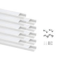 Besseto 10Pack 66Ft2M White Led Aluminum Channel Led Strip Light Diffuser Aluminum Channel Profile Housing Extrusion For Under