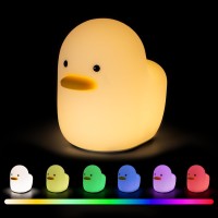 Uneede Voice Control Led Benson Night Light Cute Duck Animal Silicone Nursery Night Light Rechargeable Table Lamp Bedside Lamp