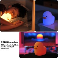 Uneede Voice Control Led Benson Night Light Cute Duck Animal Silicone Nursery Night Light Rechargeable Table Lamp Bedside Lamp