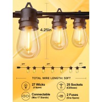 Addlon 100Ft2Pack50Ft Led Outdoor String Lights With 50 Edison Vintage Shatterproof Bulbs Commercial Grade Patio Lights Ip