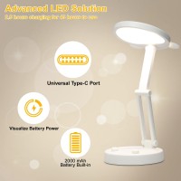 Boncoo Rechargeable Lamp Cute Bear Battery Operated Desk Lamp Portable Foldable Led Cordless Lamp Dimmable With 3 Color Mode