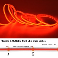 Lumbelle Cob Led Strip Lights Battery Powered 66Ft 640 Led Lights Strip Dimmable Strip Lighting Indoor Outdoor Waterproof Led