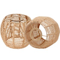 Rattan Lamp Shade Retro Small Wicker Lamp Shade Replacement 57In Height 55In Diameter Woven Lampshade For Floor Lamps Pen