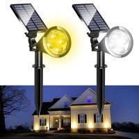 Meihong Solar Uplighting Outdoor, Solar Spotlights Outdoor Waterproof, Solar Landscape Lights Wih Adjustable Panel & Light, Solar Tree Lights, 2 Modes 3000K/6000K, 2 Pack