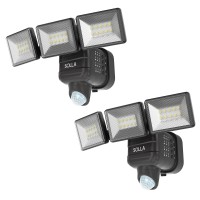 Battery Powered Flood Lights Outdoor, 1500Lm Dimmable Wireless Motion Sensor Security Lights,5000K Daylight, Ip65 Waterproof, 3-Headed Motion Detection Outside Lighting For House, Yard, Porch