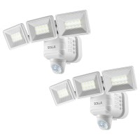 Battery Powered Flood Lights Outdoor, 1500Lm Dimmable Wireless Motion Sensor Security Lights,5000K Daylight, Ip65 Waterproof, 3-Headed Motion Detection Outside Lighting For House, Yard, Porch