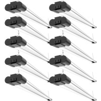 Sunco 10 Pack Linkable Led Utility Shop Light 4500 Lm 5000K Daylight 4 Ft 48 Inch Integrated Fixture For Garage 40W Equival