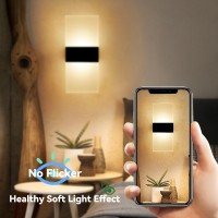 Felrelwel Wall Sconces,Modern Acrylic Led Wall Lamps For Living Room Bedroom Hallway,2 Pcs Usb Rechargeable Battery Operated,Three Level Light Adjustment Bedside Lights,Touch Control Switch,Warm Light