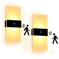 Felrelwel Sensor Control Wall Sconces 2 Pcs Acrylic Led Wall Lamp For Living Room Hallway Patio Garden Rechargeable Usb Battery