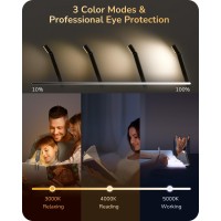 Edishine Book Lights For Reading At Night Usb Rechargeable Reading Lights For Books In Bed 3 Cct Stepless Dimmable Lamp For