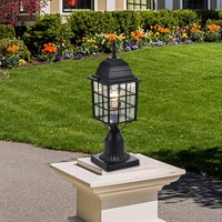 Ashop Outdoor Post Light Fixture Black Outdoor Pier Mount Light Fixture 2 Pack Outdoor Light Post Outdoor Post Lantern Outdoor Light For Post Aluminum