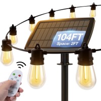 Addlon 104Ft98Ft6 Solar String Lights Outdoor Waterproof With Usb Port Remote Control Solar Patio Lights For Outside Solar