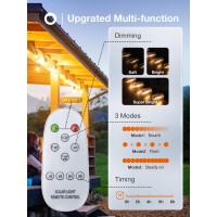 Addlon 104Ft98Ft6 Solar String Lights Outdoor Waterproof With Usb Port Remote Control Solar Patio Lights For Outside Solar