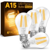 Unilamp E26 Edison Light Bulb 40 Watt Equivalent, A15 Dimmable Led Light Bulbs, 5W Led Filament Light Bulb, Warm White 2700K, 500Lm Ceiling Fan Light Bulbs For Vintage Appliance Bulb, 4 Pack