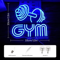 Lmsignly Dumbbell Neon Sign Barbell Gym Neon Signs Gym Letter Neon Light Gym Blue Barbell Neon Light Sign For Sports Room Decor