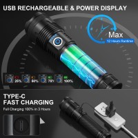 Qopoyu Led Rechargeable Flashlights High Lumens Flash Light 990 000 Lumens Super Bright Powerful Tactical Flashlight 5 Modes I