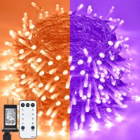 Zhouduidui Purple And Orange Halloween Lights, 800Led 330Ft String Lights 8 Modes Timer Plug In Waterproof Indoor Outdoor Purple Orange Christmas Lights For Halloween Christmas Garden Party Decoration