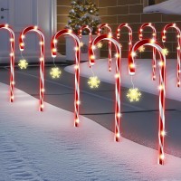 Solar Christmas Candy Cane Lights Christmas Pathway Lights Outdoor Christmas Decorations Outdoor Waterproof And Durable 8 Modes For Garden Lawn Yard Landscape Patio Tree Decor 10 Pack