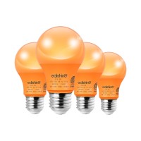 Edishine Orange Light Bulbs A19 9W60W Equivalent Orange Led Bulbs E26 Base Led Orange Colored Light Bulb For Christmas Decor