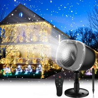 Christmas Snowfall Projector Lights,Flevo Waterproof Snowfall Led Light Projector,Outdoor Indoor Snow Lighting Projector With Dynamic Snow Effect For Home, Garden, Party, Halloween, Landscape Decor