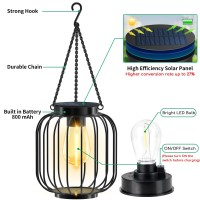 Tomcare Solar Lantern Metal Solar Lights Outdoor Waterproof Hanging Outdoor Lanterns Decorative Solar Powered Outdoor Lighting F