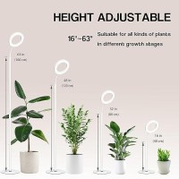 Geciliaoran Grow Light For Indoor Plants Full Spectrum Led Halo Tall Plant Growing Lights With Stand Height Adjustable Growth