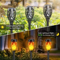 Bonlion Solar Lights For Outside Waterproof 6 Pack Halloween Decorations Outdoor Solar Torch With Flickering Flame Solar Power