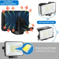 50W Rgb Flood Light Outdoor 500W Equivalent With App Control, 2 Pack Color Changing Smart Led Floodlights, 180 Adjustable Bluetooth Stage Landscape Lights, 16 Million Colors, Ip65, Us 3-Plug