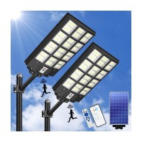 Waitscher Solar Street Light 5000W Waterproof Flood Light With App Outdoor Motion Sensor Light Dusk To Dawn 560000Lm 2 Packs