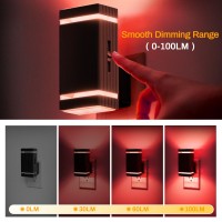 Doresshop Red Night Light Auto Onoff 0100 Lm Adjustable Brightness Dimmable Plug Into Wall Light Sensor Night Light For Kid