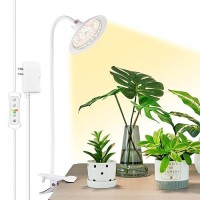 Yadoker Grow Lights For Indoor Plants Full Spectrum Clip On Grow Light With 8H12H16H Timer 10Level Brightness Adjustable G