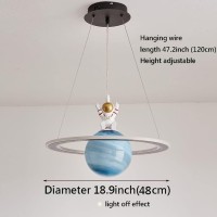 Dzqh-Qin Children'S Room Astronaut Chandelier Creative Led Planet Design Ceiling Pendant Light Fixture Hanging Lamps For Boy Girl Room Nursery Pendant Light 18.9Inch (Z01)