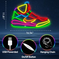 Sneaker Neon Signs For Wall Decor Sports Shoe Led Light Signs For Home Gameroom Dimmable Shoes Neon Sign For Teen Kids Room