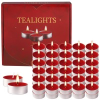 Tealight Candles Red Small Unscented Tea Lights Candles 50 In Bulk For Shabbat Weddings Christmas Home Decorative4 Hour