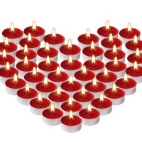 Tealight Candles Red Small Unscented Tea Lights Candles 50 In Bulk For Shabbat Weddings Christmas Home Decorative4 Hour