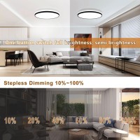 Litren 2 Pack 12 Inch Led Ceiling Light With Remote 28W 3000Lm Hardwired Ac120V Flush Mount Ceiling Lights Dimmable And 3 Color