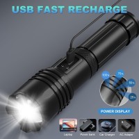 Furold Rechargeable Led Flashlights High Lumens 990 000 Lumens Super Bright Flashlight High Powerful Flash Light 7 Modes With Co