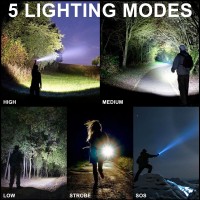 Alstu Rechargeable Flashlights High Lumens 990 000 Lumen Bright Flashlight With 5 Lighting Modes Fastcharging Led Flash Light