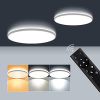 Litren 2 Pack 12 Inch Led Ceiling Light 28W 3000Lm Hardwired Ac120V Flush Mount Ceiling Lights Dimmable And 3 Colors Stepless A