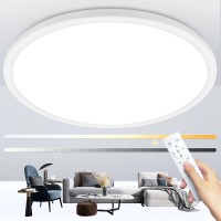 Led Ceiling Light Fixtures Dimmable With Remote Control 154 Inch Ultra Thin Modern Flush Mount 36 W 4500 Lm With Night Ligh