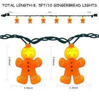 85Ft Christmas Gingerbread Men String Lights Christmas Decorative Lights With 10 Orange Gingerbread Men Lights Plug In Gingerb