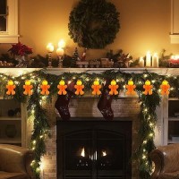 85Ft Christmas Gingerbread Men String Lights Christmas Decorative Lights With 10 Orange Gingerbread Men Lights Plug In Gingerb